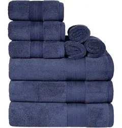 SUPERIOR Turkish Cotton 9-Piece Towel Set, 3 Bath, 3 Hand, 3 Face Towels for Home, Bathroom Essentials, Hotel, Resort, Spa, Shower, Adult, Kids, Airbnb, Plush, Soft, Apartment, Taupe