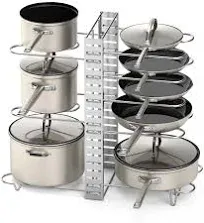 Vdomus Silver Pot Rack Organizer w/ 3 DIY Methods