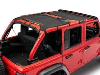 Rough Country Jeep Wrangler JL Unlimited Mesh Bikini Top Plus 4 Door Black - 85120