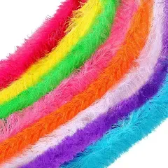 Jexine 8 Pcs Feather Boas Artificial Fluffy Boas Decoration for Wedding Costume Dress Tea Party Supplies