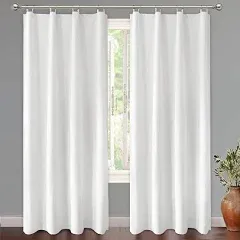 DriftAway Thermal Insulated 100 Percent Darkening Blackout Curtain Liner 2 Panels Each Liner Size 40 Inch by 58 Inch Rings Included Off White Panel