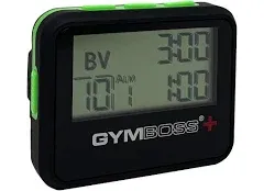 Gymboss Plus Interval Timer and Stopwatch and Gymboss Strap - Bundle (Black with Green Buttons)