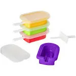 Tovolo Silicone Popsicle Molds with Sticks (4-Pack, Classic) - Reusable Ice Pop Molds for Homemade Flavored Ice Pops & Frozen Snacks - Stackable Popsicle Maker with Lid, Dishwasher Safe & BPA-Free