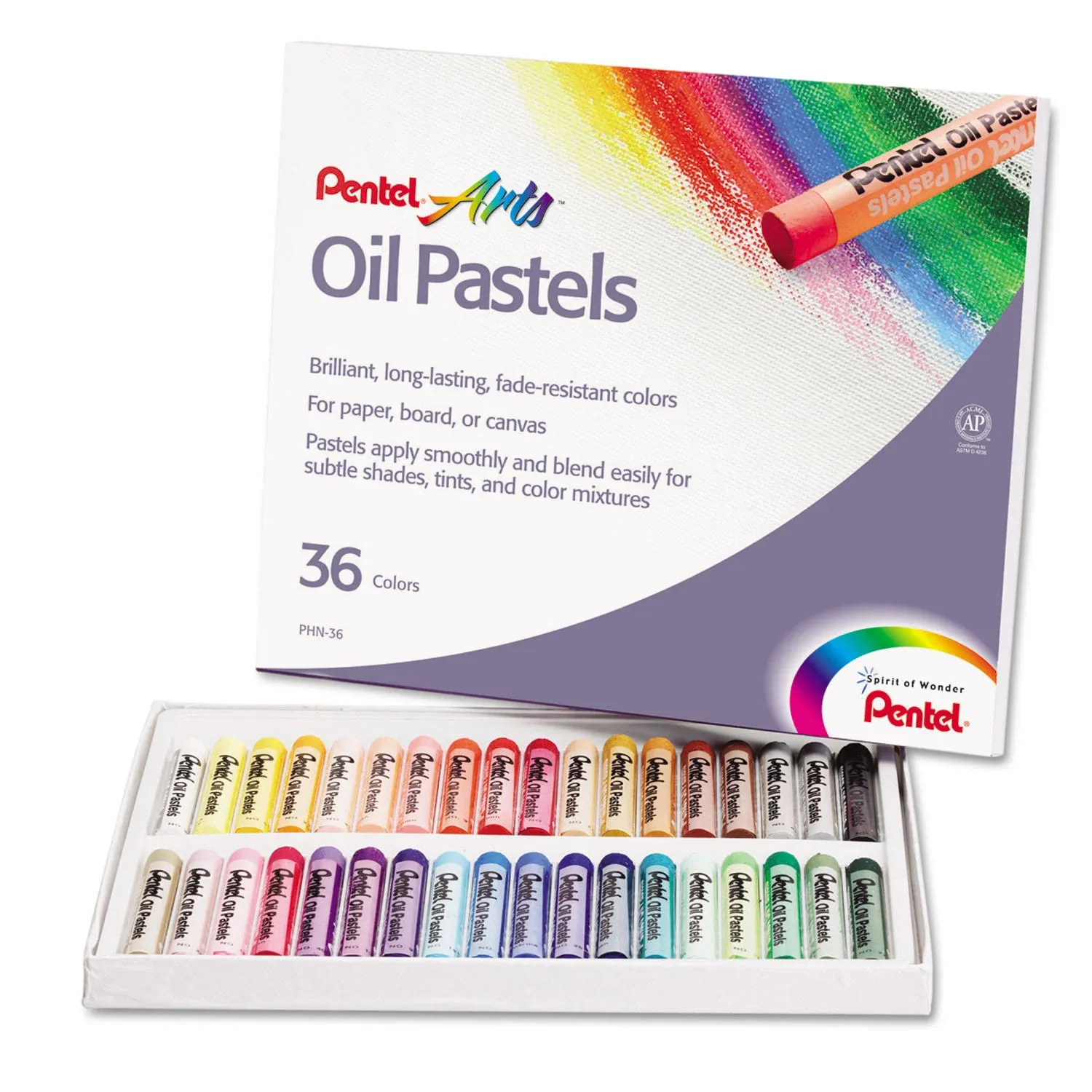 Oil Pastel Set with Carrying Case, 36-Color Set, Assorted, 36/Set