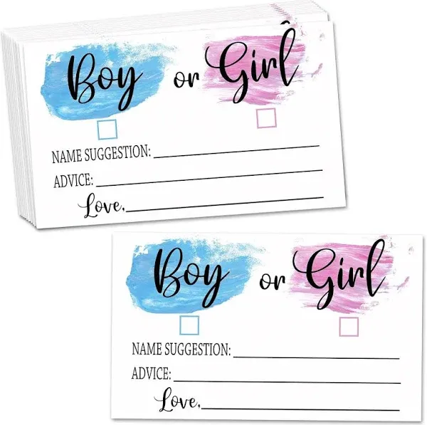 Gender Reveal Game - Girl or Boy Cast Your Vote Cards - Baby Shower Gender Vo...