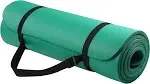 Everyday Essentials 1/2-Inch Extra Thick High Density Anti-Tear Exercise Yoga Mat with Carrying Strap, Green