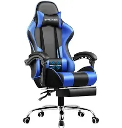 Gaming Chair with Footrest and Lumbar Support