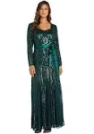 R&M Richards Womens Godet Maxi Evening Dress