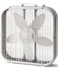 Lasko 20&#034; Classic Box Fan with Weather-Resist<wbr/>ant Motor, 3 Speeds, 22.5&#034; H, White