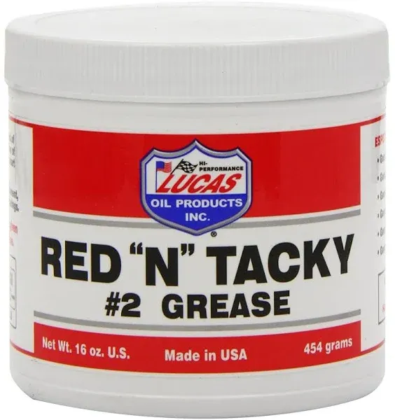 Set of 2 Lucas Oil Red &#034;N&#034; Tacky Grease, 1 Pound Tub, 16 Ounces (LUC10574)