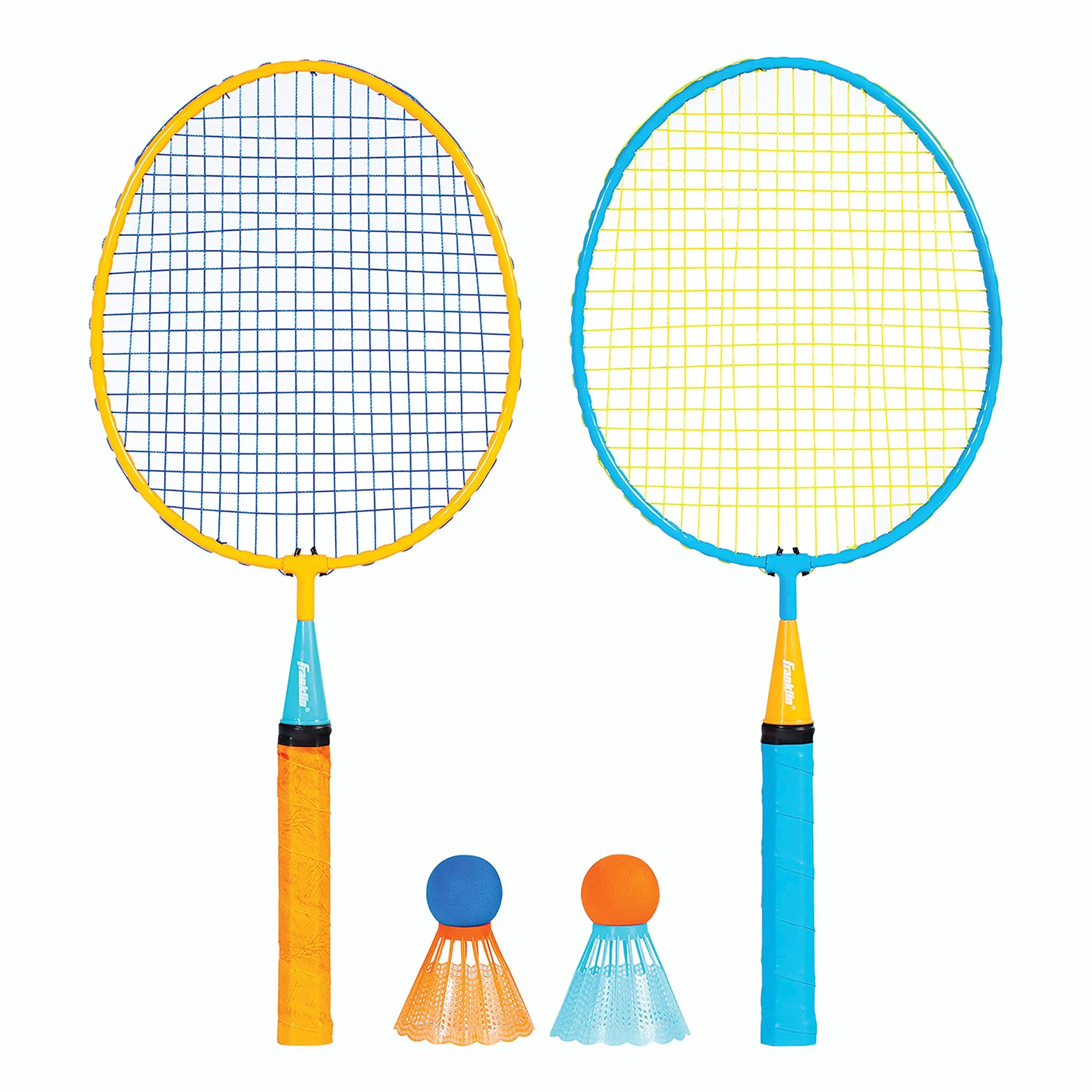 Franklin Sports Badminton Racket Set - Smashminton, Oversize - 2 Player Backyard Youth Set with Birdies for Kids