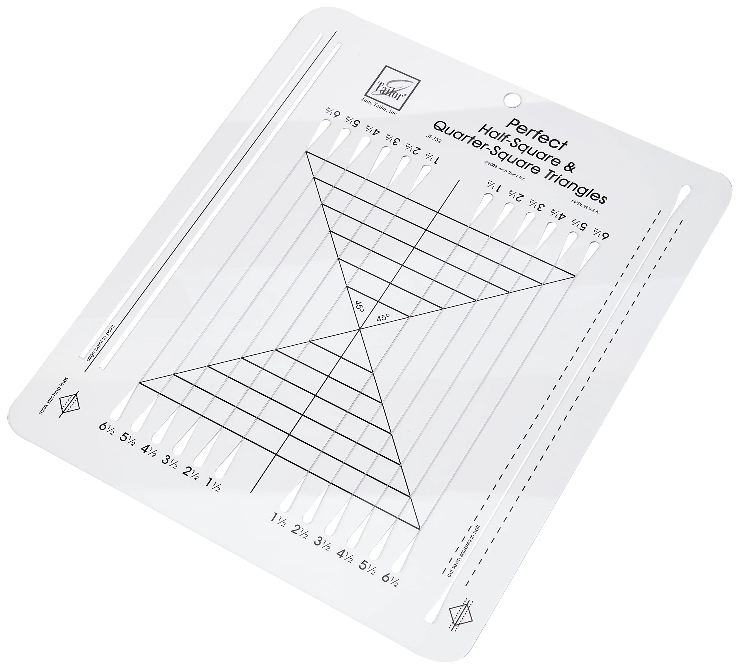 June Tailor Perfect Half Square & Quarter Square Triangles Ruler