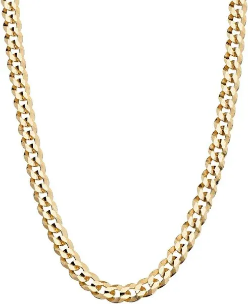 Miabella 18K Gold Over Sterling Silver Diamond-Cut Cuban Link Chain Necklace