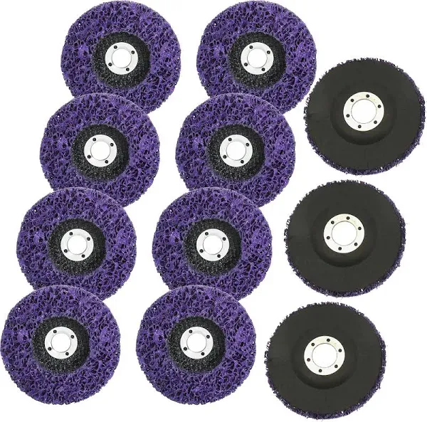 11Pack 4” Strip Discs Rust Remover Wheel for Angle Grinders Clean and Remove Paint, Coating, Rust and Oxidation for Wood Metal Fiberglass Work Purple