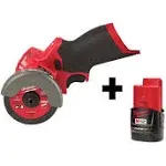 Milwaukee 2522-20-48-11-2420 M12 Fuel 12V 3 in. Lithium-Ion Brushless Cordless Cut Off Saw with M12 2.0 Ah Battery