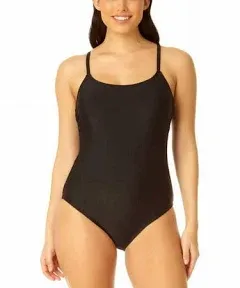 NWT Hurley Women&#x27; One Piece Quick Dry Swimsuit Black Size M $65 9HL070