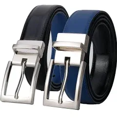 Lavemi Mens Belt Reversible 100% Italian Leather Dress Casual,One Reverse for 2 