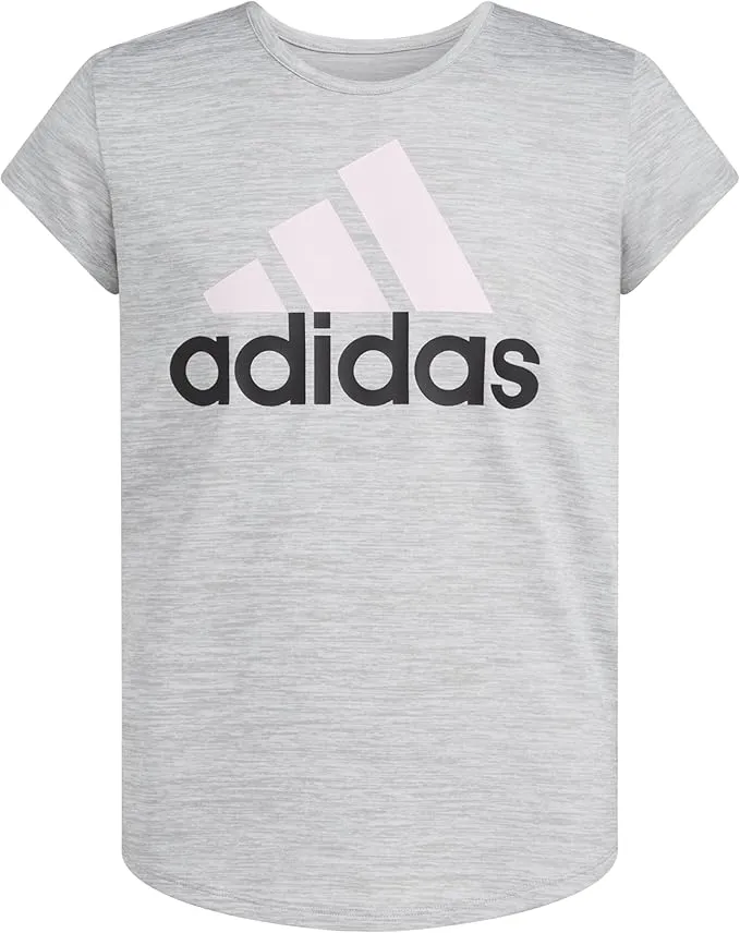 adidas girls Short Sleeve Cotton Scoop Neck Tee T-shirt