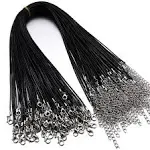 Coeufuedy 60Pcs Waxed Necklace Cord Bulk for Jewelry Making,Necklace Rope String with Clasp for DIY Bracelet Pendant