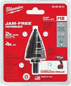 Milwaukee 48-89-9212 #12 Step Drill Bit, 7/8" - 1-3/8"