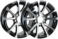 2-Pack eCustomrim Trailer Wheel Rim V-Spoke 5 Lug Avalanche Aluminum Matte Black