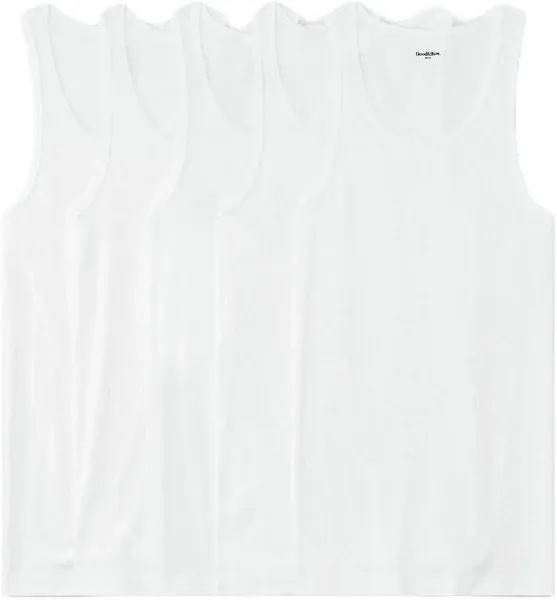 NWT Goodfellow &amp; Co. 4+1 Bonus Pack Classic Tanks White Size Large