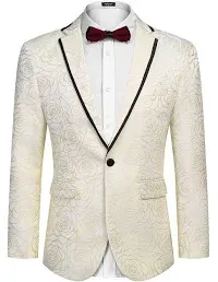 COOFANDY Men's Floral Embroidered Suit Jacket