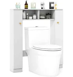 Over The Toilet Storage Cabinet, Double Door Bathroom Toilet Storage Organizer