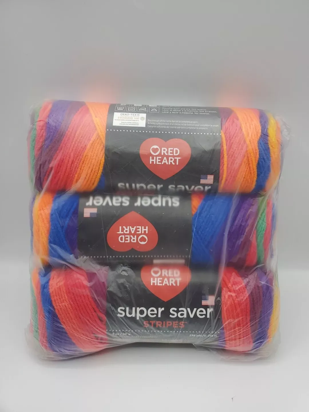 Red Heart Super Saver Yarn Favorite Stripes 3 Pack