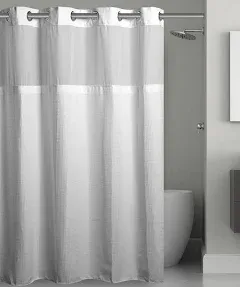 Hookless Fabric Shower Curtain with Built in Liner