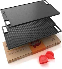 18&#034; Cast Iron Reversible Grill Plate Heat Safe to 480°F Induction Ready New