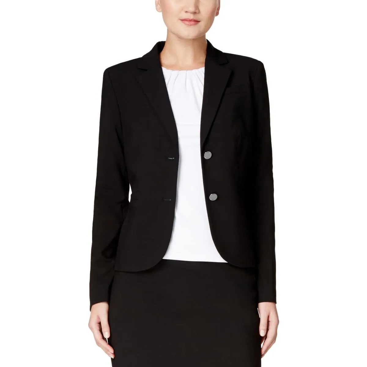 Calvin Klein Womens Heathered Lined Blazer