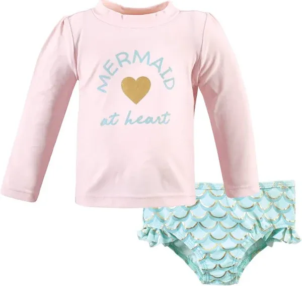 Hudson Baby Mermaid at Heart Swim Rashguard Set