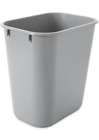 Rubbermaid Commercial Deskside Plastic Wastebasket, 3.5 gal, Gray