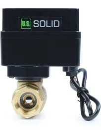 U.S. Solid Motorized Ball Valve with Indicator Lights 1 in Brass 9-36V N/C