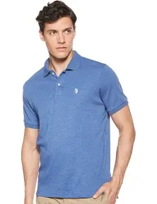 U.S. Polo Assn. Men's Solid Short Sleeve Interlock Polo Shirt, Golf Shirts for Men, Business Casual Polos