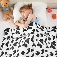 yescool Weighted Blanket 5 Pounds Cooling Weighted Lap Blanket, Cow Print Heavy Blanket for Sleeping, Comfortable Weighted Throw Blanket for 40-60lbs, 36"x48"