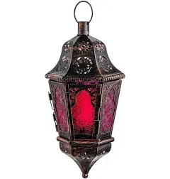 DECORKEY 13.6 Moroccan Style Vintage Decorative Hanging Lantern with Chian