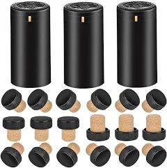 PVC heat shrink capsules 40 count matte black and 40 Pcs bottle seal cork, wi...