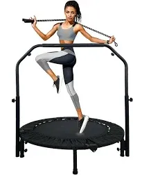 Trampoline, Portable Fitnes Foldable Trampoline in-Home Mini Rebounder, Exercise Trampoline for Kid/Adults, 40" Max Load 330lbs