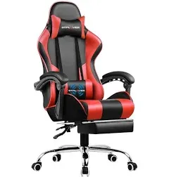 GTPLAYER Gaming Chair, Computer Chair with Footrest and Lumbar Support, Height Adjustable Game Chair with 360°-Swivel Seat and Headrest and for