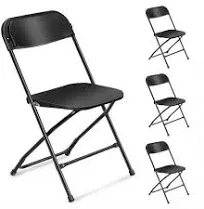 Black Steel Frame Plastic Seat Folding Chairs