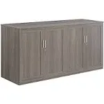 nbf signature series at Work Storage Credenza 72W x 24D Warm Ash Wenge Laminate/Brushed Nickel Accents