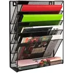 Wall File Organizer Holder Mesh Hanging Paper Document Holder,Vertica<wbr/>l 6 Pock...