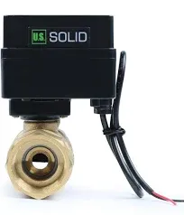 U.S. Solid Motorized Ball Valve with Indicator Lights 3/4 in Brass 9-36V N/C