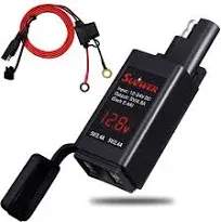 5v/4.8a Motorcycle Usb Charger Sae To Dual Usb With Voltmeter &amp; Ammeter And On/o