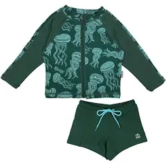 Kids Euro Shorties + Long Sleeve Rash Guard Set | "Jelly Jellyfish"