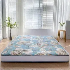 Foldable 6&#039;&#039; Floor Futon Mattress - Extra Thick Tatami Pad, Roll-Up Guest Bed