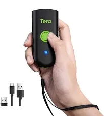 New Tera Wireless Laser 1D Barcode Scanner Mini Poc Model 1100L