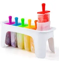 Aichoof Rainbow Ice Pop Molds, 12 Reusable Popsicle Sticks And 6 Food Storage Freezer Bags, BPA Free